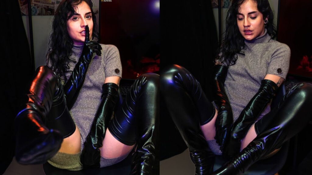 Alina Wears Latex Thigh High Stockings & Matching Gloves | GLOSSY TRY ON HAUL | GlamShow